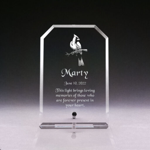 Glass Award with Chrome Pin