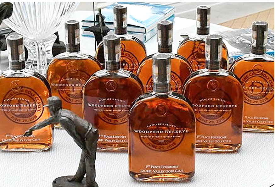 Etched whiskey bottles